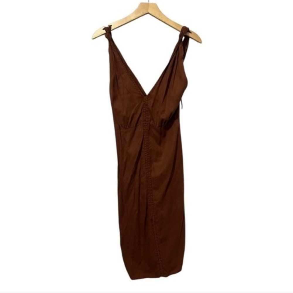 Zara Womens Rust Red Midi Dress Size X-Small - Picture 2 of 5
